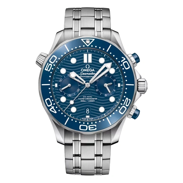 Omega Watch For Men - Seamaster Diver 300M Chronograph, 44 mm, Blue Dial - Ref. 210.30.44.51.03.001
