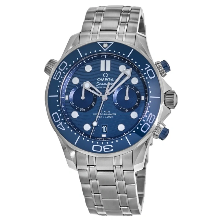 Omega Watch For Men - Seamaster Diver 300M Chronograph, 44 mm, Blue Dial - Ref. 210.30.44.51.03.001
