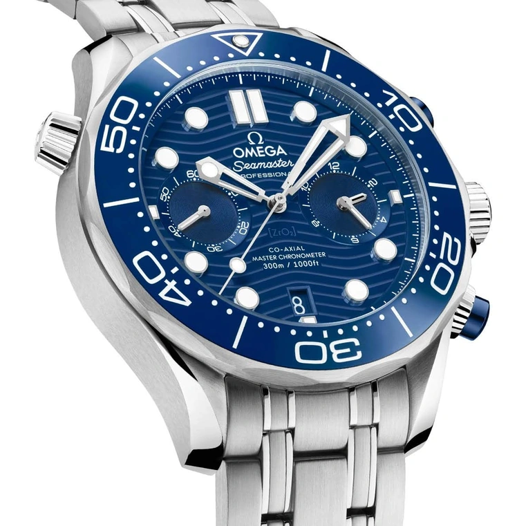 Omega Watch For Men - Seamaster Diver 300M Chronograph, 44 mm, Blue Dial - Ref. 210.30.44.51.03.001
