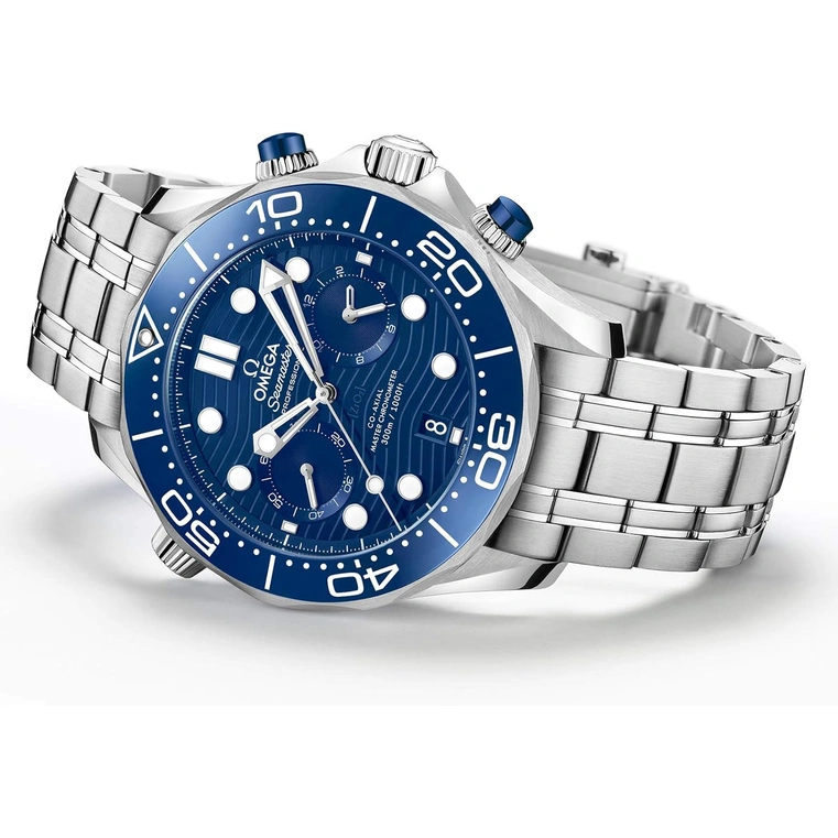 Omega Watch For Men - Seamaster Diver 300M Chronograph, 44 mm, Blue Dial - Ref. 210.30.44.51.03.001