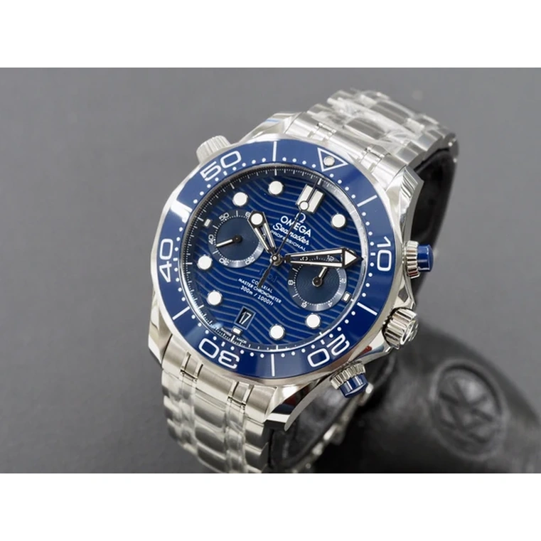 Omega Watch For Men - Seamaster Diver 300M Chronograph, 44 mm, Blue Dial - Ref. 210.30.44.51.03.001