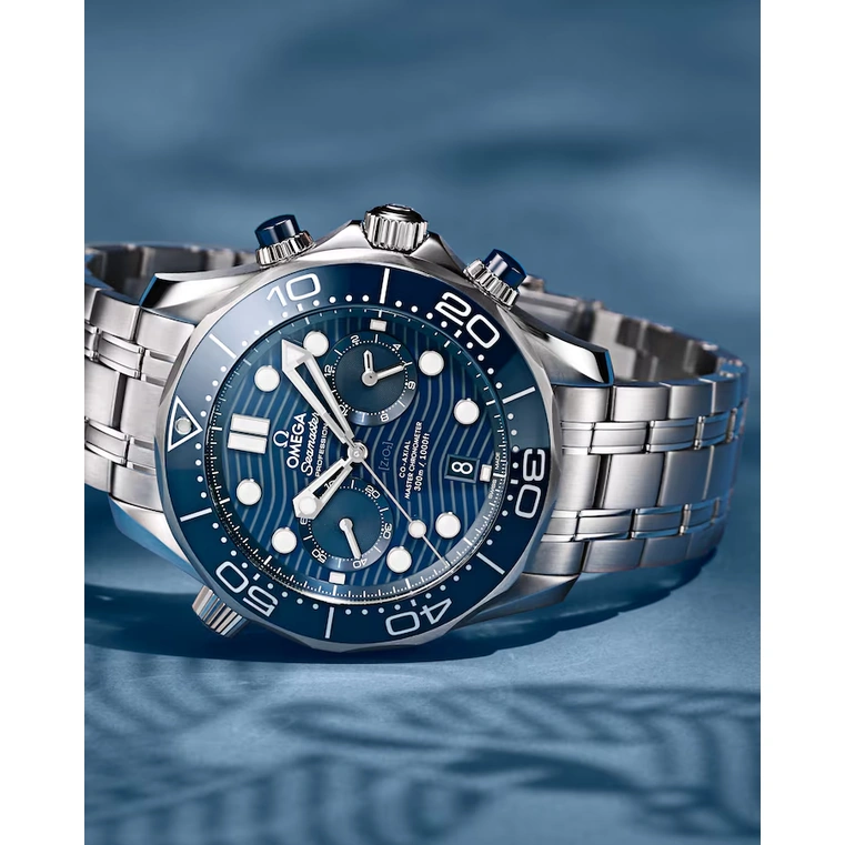 Omega Watch For Men - Seamaster Diver 300M Chronograph, 44 mm, Blue Dial - Ref. 210.30.44.51.03.001