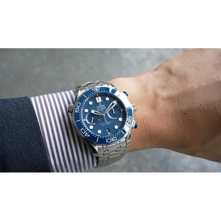 Omega Watch For Men - Seamaster Diver 300M Chronograph, 44 mm, Blue Dial - Ref. 210.30.44.51.03.001