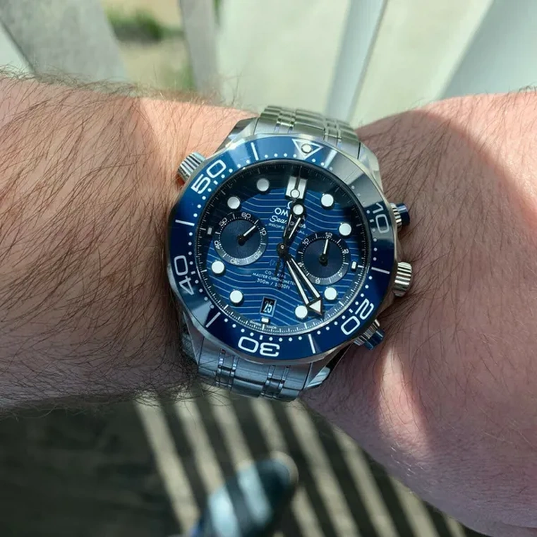 Omega Watch For Men - Seamaster Diver 300M Chronograph, 44 mm, Blue Dial - Ref. 210.30.44.51.03.001