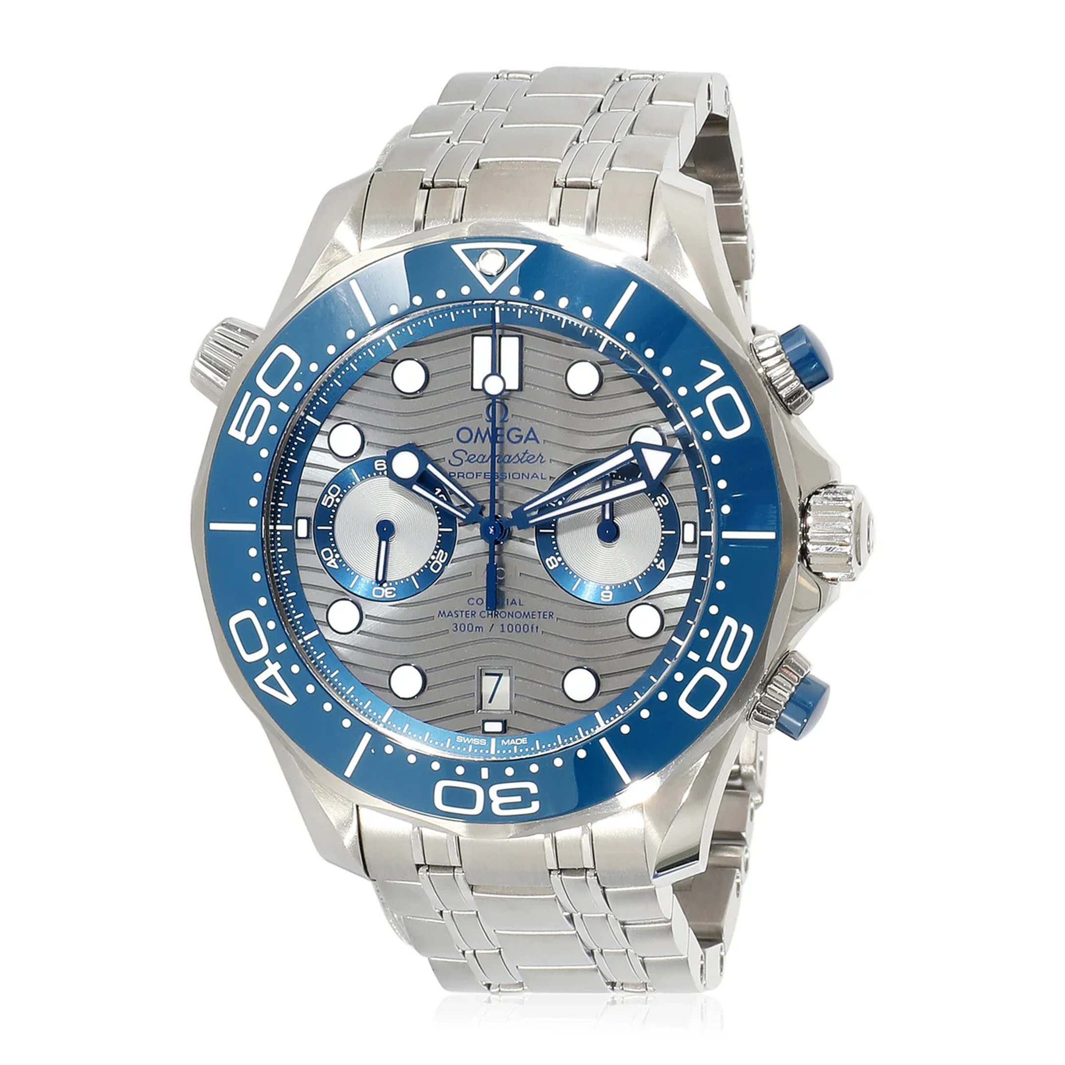 Omega Watch For Men - Seamaster Diver 300M Chronograph, 44 mm, Grey Dial - Ref. 210.30.44.51.06.001
