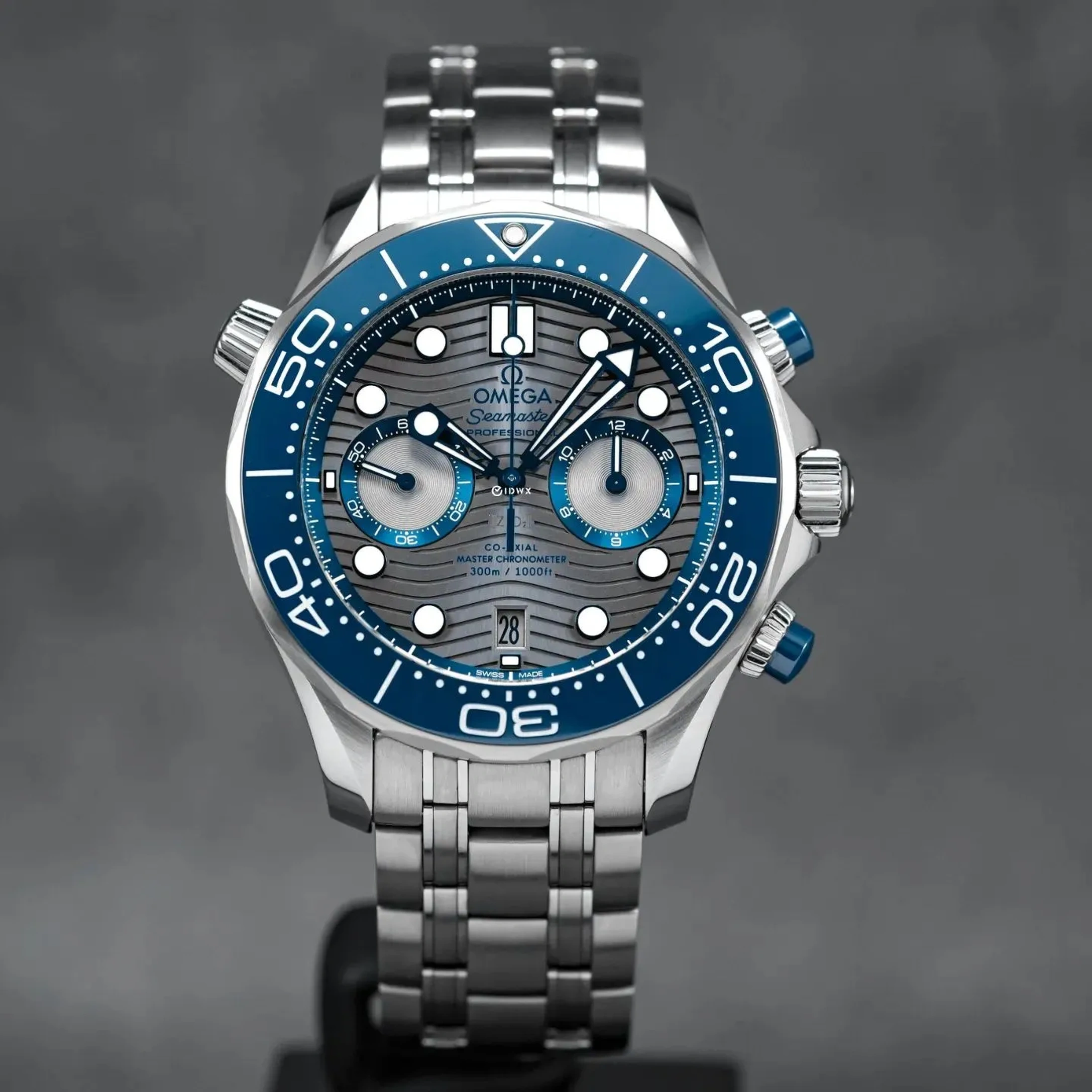 Omega Watch For Men - Seamaster Diver 300M Chronograph, 44 mm, Grey Dial - Ref. 210.30.44.51.06.001
