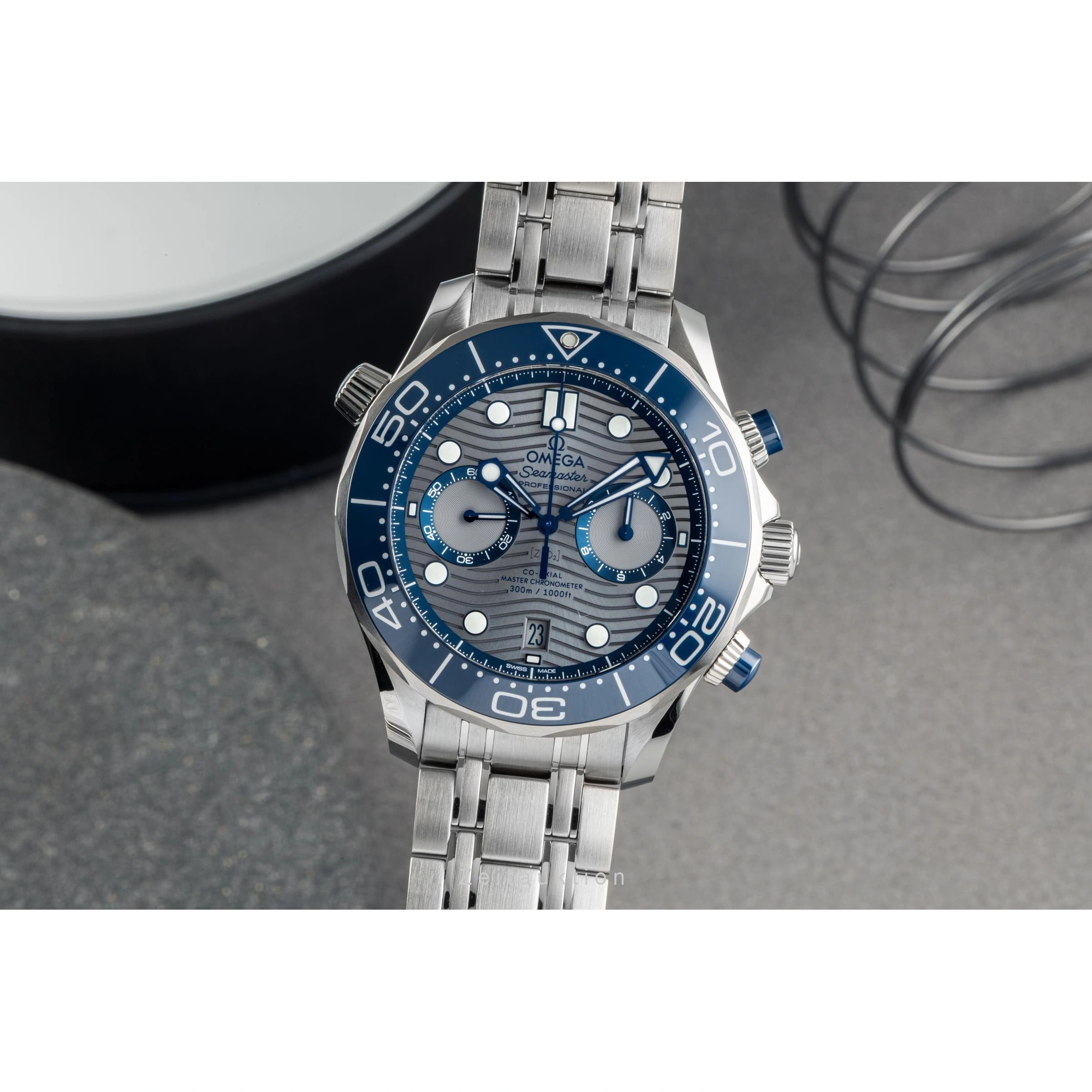 Omega Watch For Men - Seamaster Diver 300M Chronograph, 44 mm, Grey Dial - Ref. 210.30.44.51.06.001