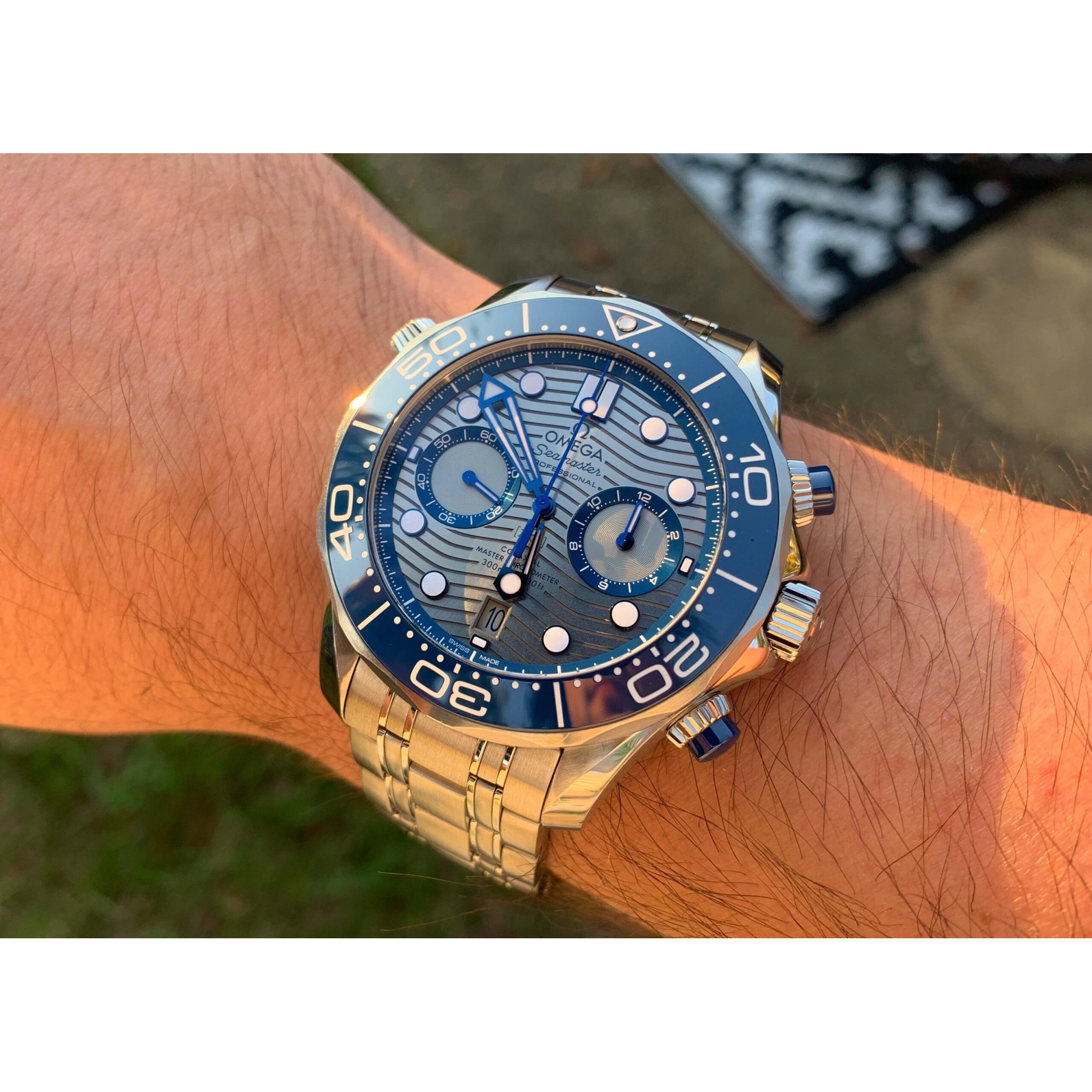 Omega Watch For Men - Seamaster Diver 300M Chronograph, 44 mm, Grey Dial - Ref. 210.30.44.51.06.001