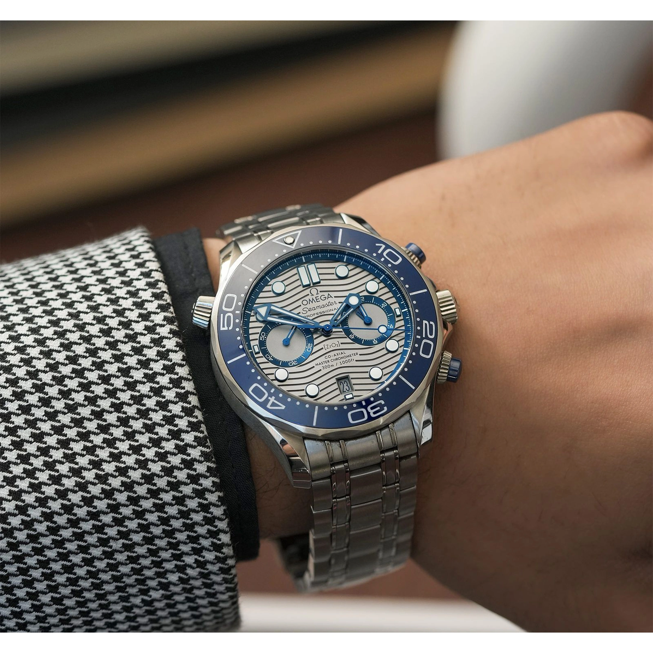 Omega Watch For Men - Seamaster Diver 300M Chronograph, 44 mm, Grey Dial - Ref. 210.30.44.51.06.001