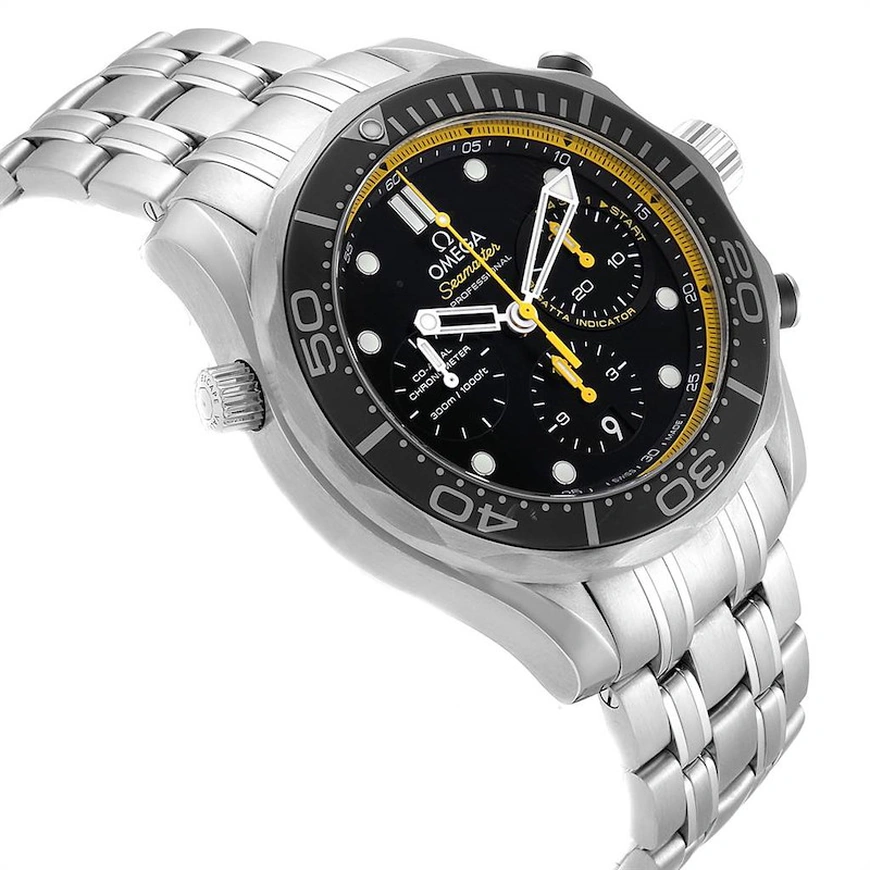Omega Watch For Men - Seamaster Diver 300M Chronograph, 44 mm, Steel, Black Dial - Ref. 212.30.44.50.01.002