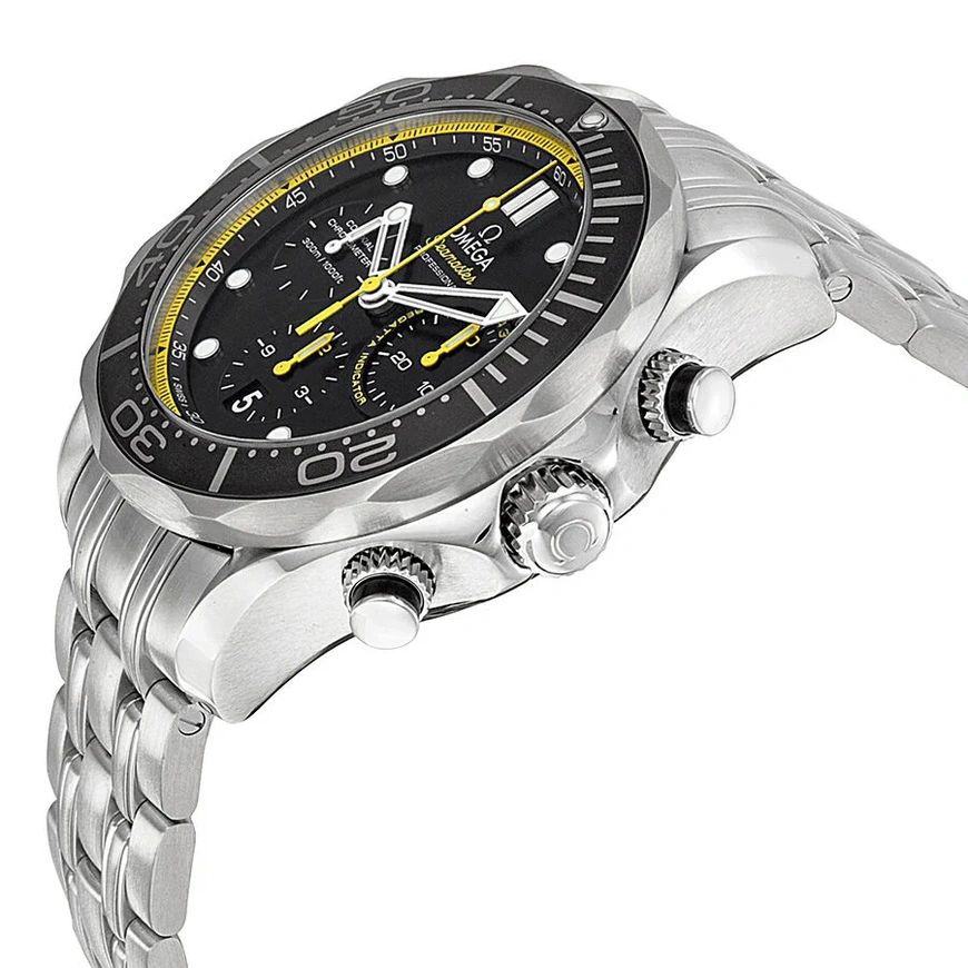 Omega Watch For Men - Seamaster Diver 300M Chronograph, 44 mm, Steel, Black Dial - Ref. 212.30.44.50.01.002