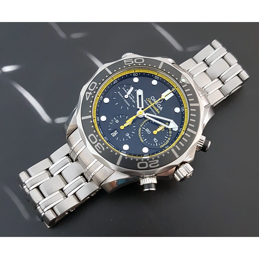 Omega Watch For Men - Seamaster Diver 300M Chronograph, 44 mm, Steel, Black Dial - Ref. 212.30.44.50.01.002