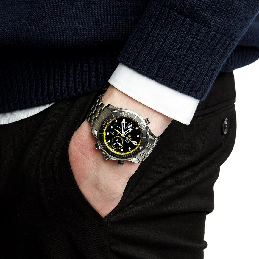Omega Watch For Men - Seamaster Diver 300M Chronograph, 44 mm, Steel, Black Dial - Ref. 212.30.44.50.01.002