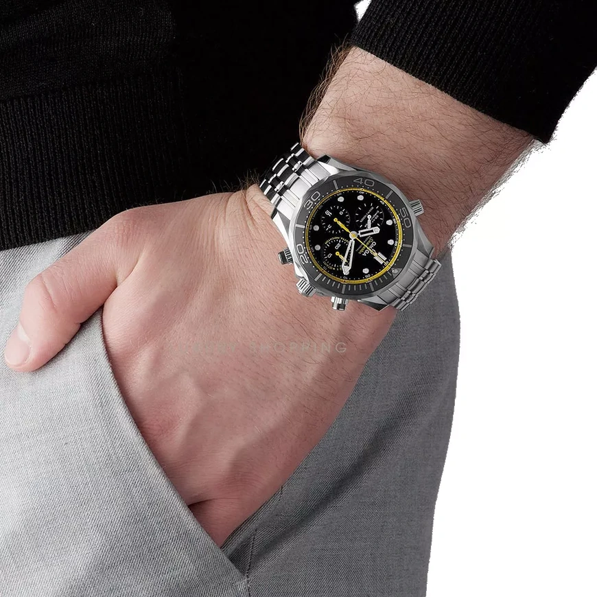 Omega Watch For Men - Seamaster Diver 300M Chronograph, 44 mm, Steel, Black Dial - Ref. 212.30.44.50.01.002