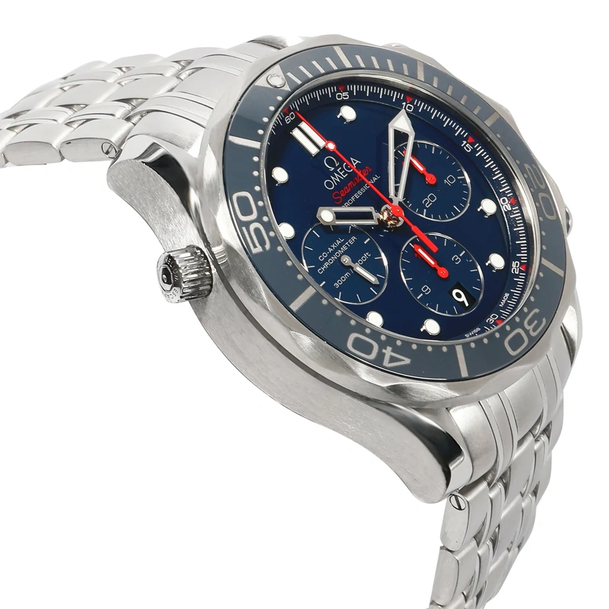 Omega Watch For Men - Seamaster Diver 300M Chronograph, 44 mm, Steel, Blue Dial - Ref. 212.30.44.50.03.001