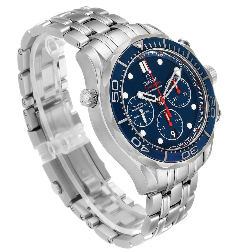 Omega Watch For Men - Seamaster Diver 300M Chronograph, 44 mm, Steel, Blue Dial - Ref. 212.30.44.50.03.001