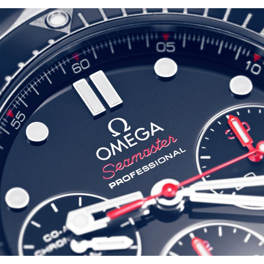 Omega Watch For Men - Seamaster Diver 300M Chronograph, 44 mm, Steel, Blue Dial - Ref. 212.30.44.50.03.001