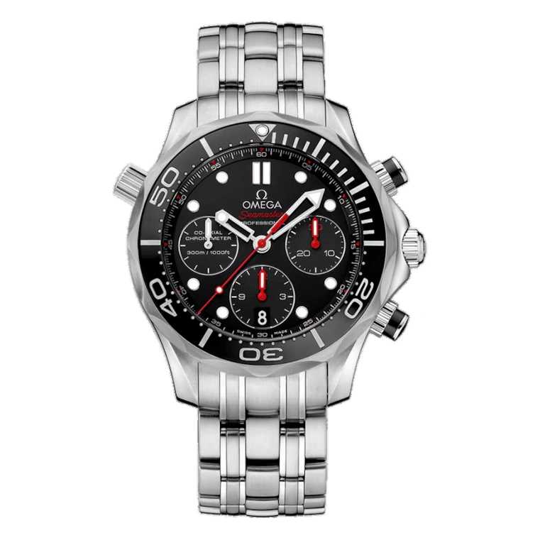 Omega Watch For Men - Seamaster Diver 300M Chronograph, Steel, Black Dial - Ref. 212.30.42.50.01.001