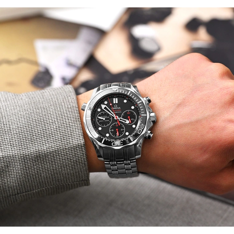 Omega Watch For Men - Seamaster Diver 300M Chronograph, Steel, Black Dial - Ref. 212.30.42.50.01.001