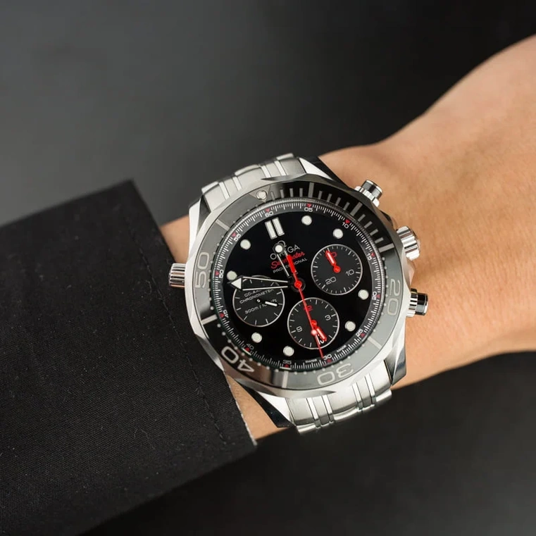 Omega Watch For Men - Seamaster Diver 300M Chronograph, Steel, Black Dial - Ref. 212.30.42.50.01.001