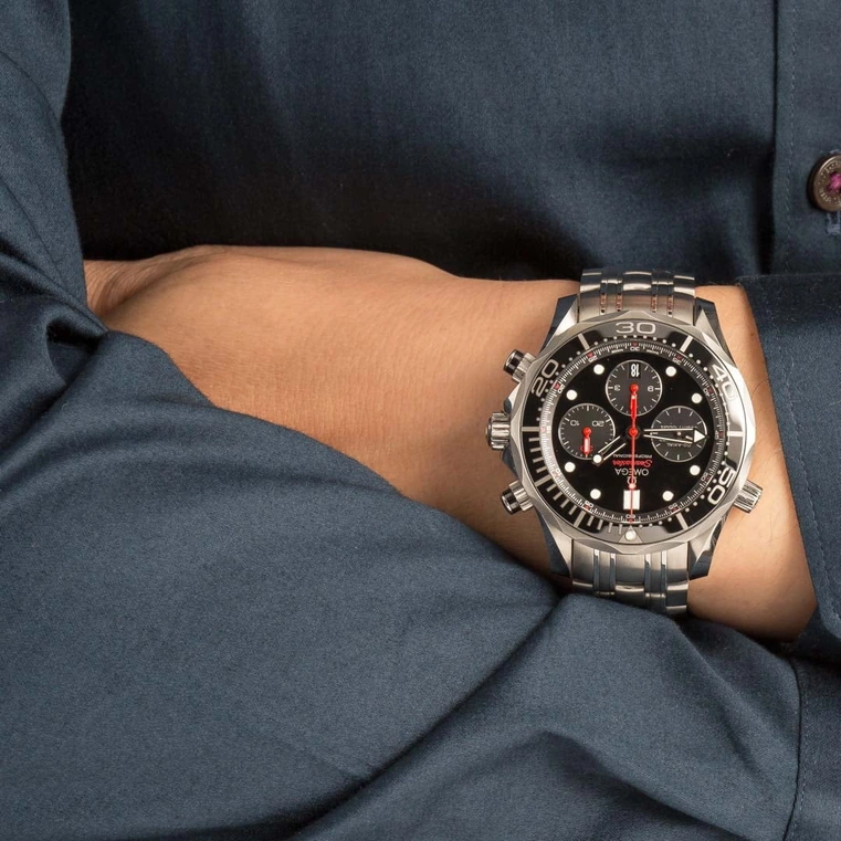 Omega Watch For Men - Seamaster Diver 300M Chronograph, Steel, Black Dial - Ref. 212.30.42.50.01.001