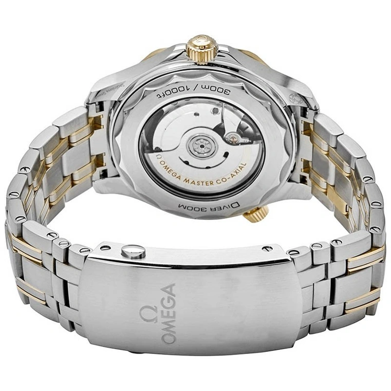 Omega Watch For Men - Seamaster Diver 300M Co-Axial Master Chronometer 42 mm, Steel-Yellow Gold, Blue Dial - Ref. 210.20.42.20.03.001