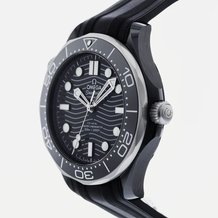 Omega Watch For Men - Seamaster Diver 300M, Black Ceramic Titanium, 44 mm, Black Dial - Ref. 210.92.44.20.01.001