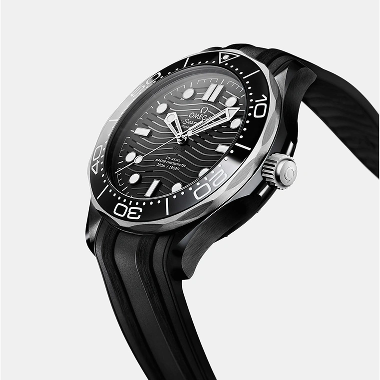 Omega Watch For Men - Seamaster Diver 300M, Black Ceramic Titanium, 44 mm, Black Dial - Ref. 210.92.44.20.01.001