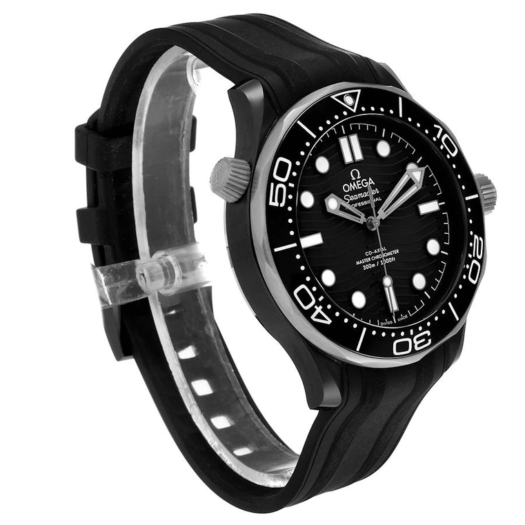 Omega Watch For Men - Seamaster Diver 300M, Black Ceramic Titanium, 44 mm, Black Dial - Ref. 210.92.44.20.01.001