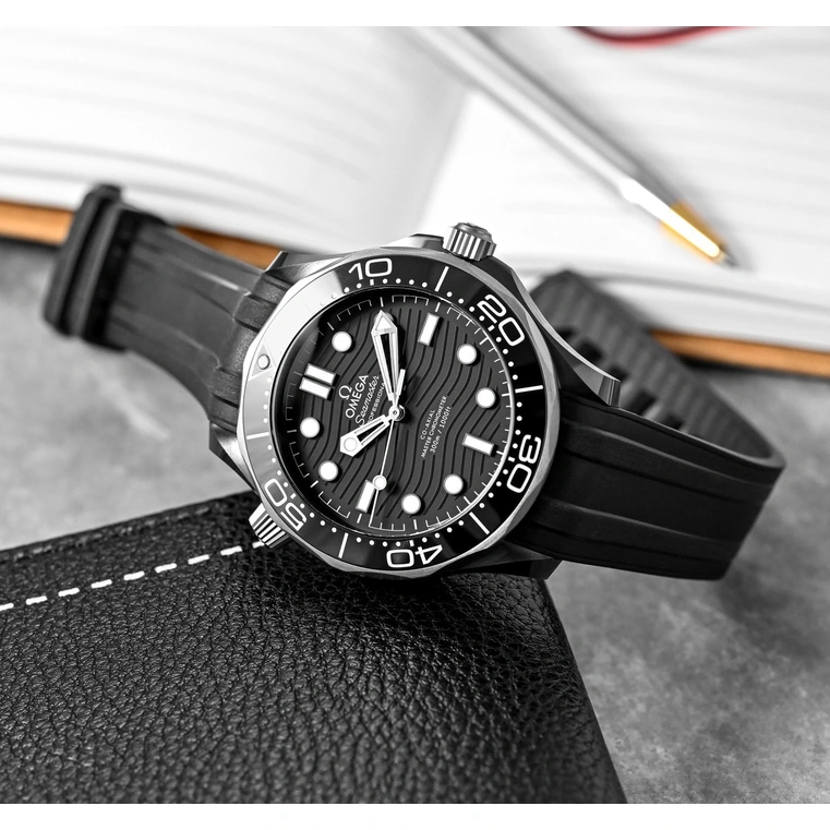 Omega Watch For Men - Seamaster Diver 300M, Black Ceramic Titanium, 44 mm, Black Dial - Ref. 210.92.44.20.01.001