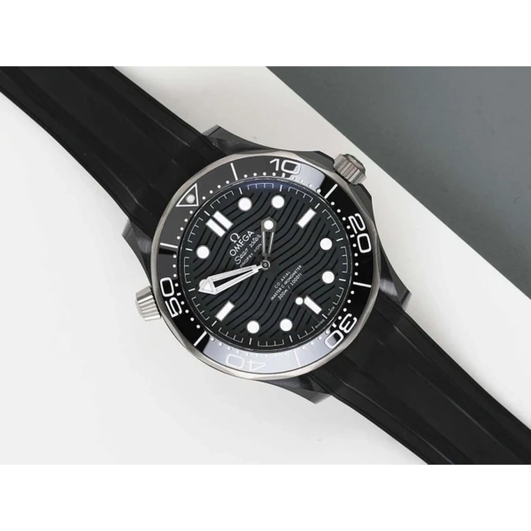 Omega Watch For Men - Seamaster Diver 300M, Black Ceramic Titanium, 44 mm, Black Dial - Ref. 210.92.44.20.01.001