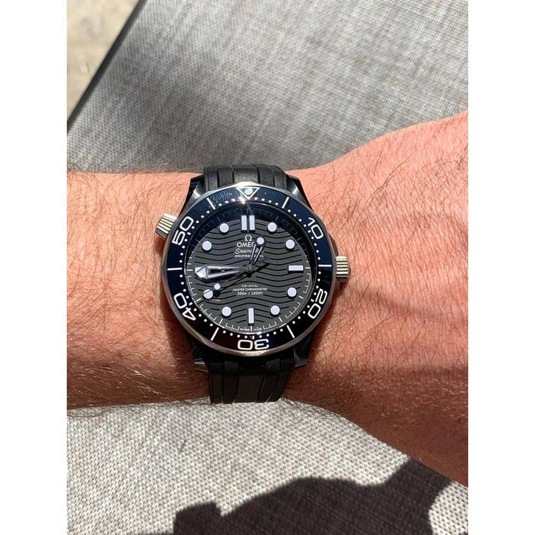 Omega Watch For Men - Seamaster Diver 300M, Black Ceramic Titanium, 44 mm, Black Dial - Ref. 210.92.44.20.01.001