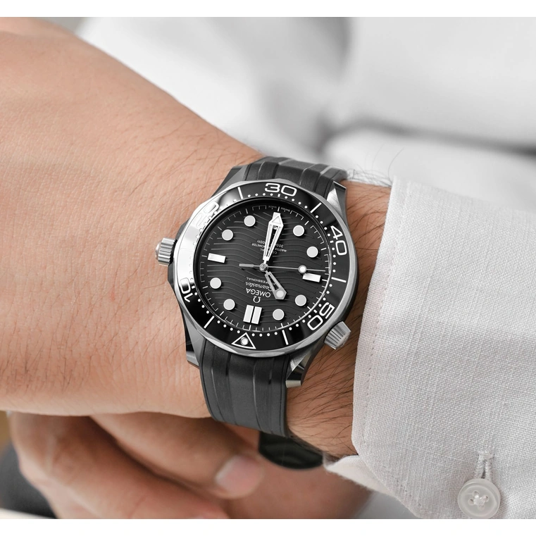 Omega Watch For Men - Seamaster Diver 300M, Black Ceramic Titanium, 44 mm, Black Dial - Ref. 210.92.44.20.01.001