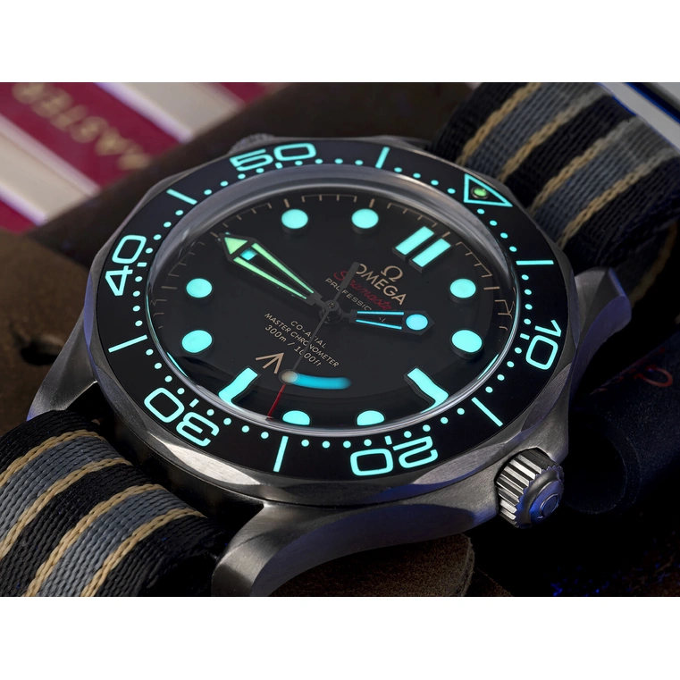 Omega Watch For Men - Seamaster Diver 300M, Black Ceramic Titanium, Black Dial - Ref. 210.92.42.20.01.001