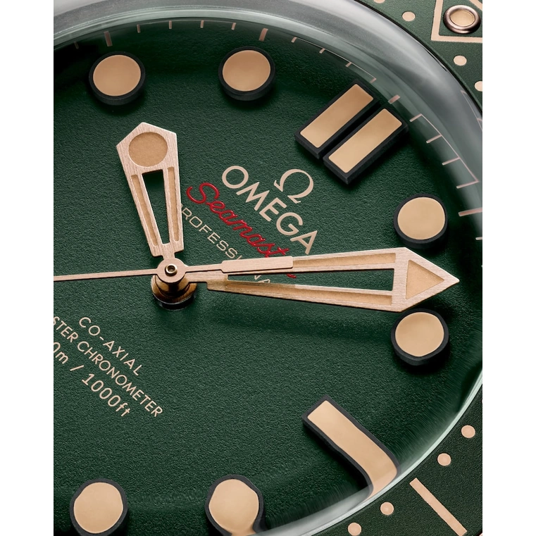 Omega Watch For Men - Seamaster Diver 300M, Black Ceramic Titanium, Green Dial - Ref. 210.92.42.20.10.001
