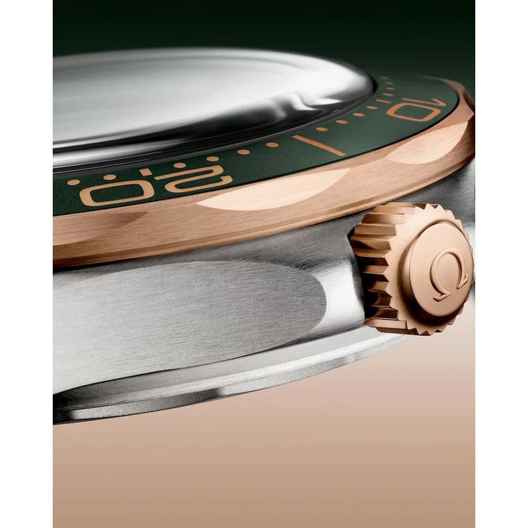 Omega Watch For Men - Seamaster Diver 300M, Black Ceramic Titanium, Green Dial - Ref. 210.92.42.20.10.001