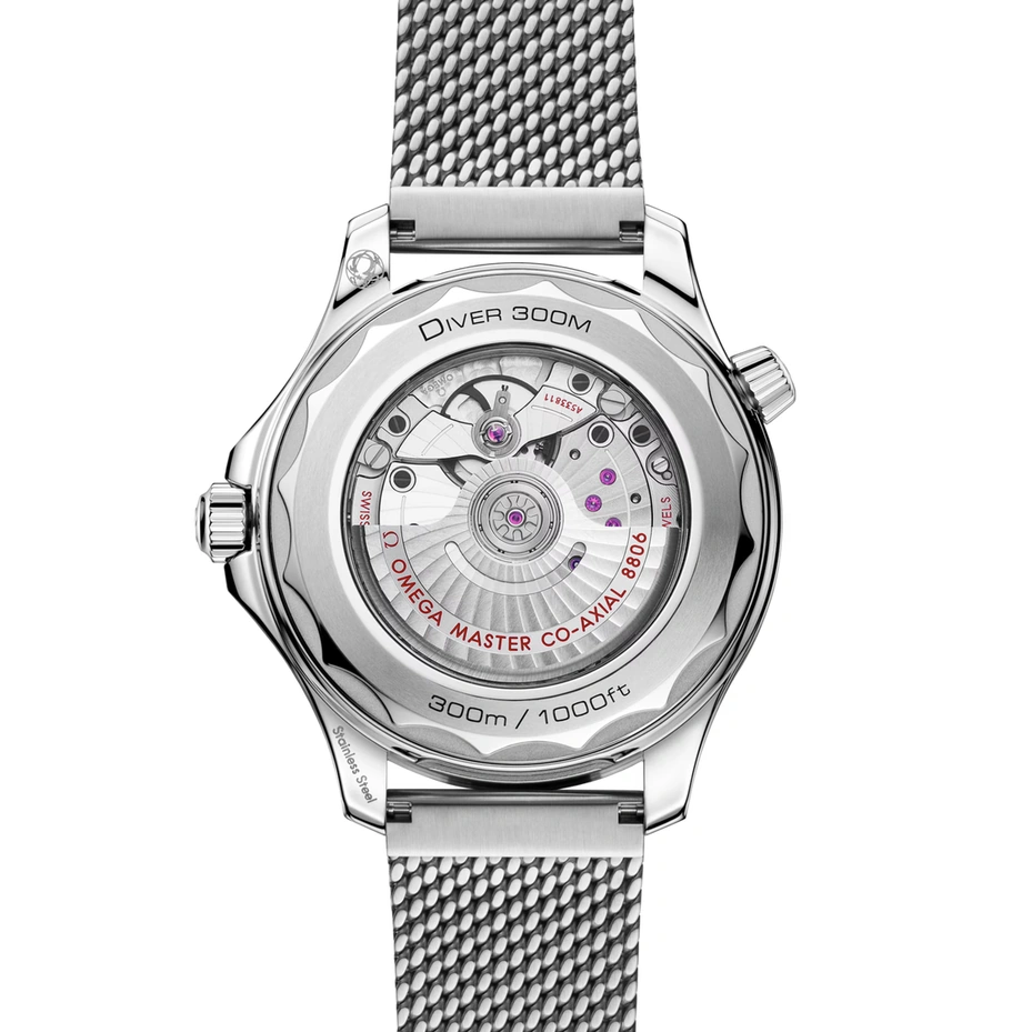 Omega Watch For Men - Seamaster Diver 300M, Ceramic-Titanium on Chains No Date, Black Dial
