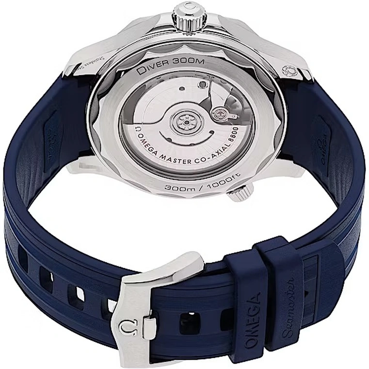 Omega Watch For Men - Seamaster Diver 300M, Steel on Blue Rubber Strap - Ref. 210.32.42.20.03.001