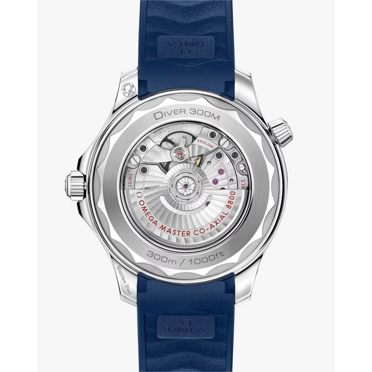 Omega Watch For Men - Seamaster Diver 300M, Steel on Blue Rubber Strap - Ref. 210.32.42.20.03.001
