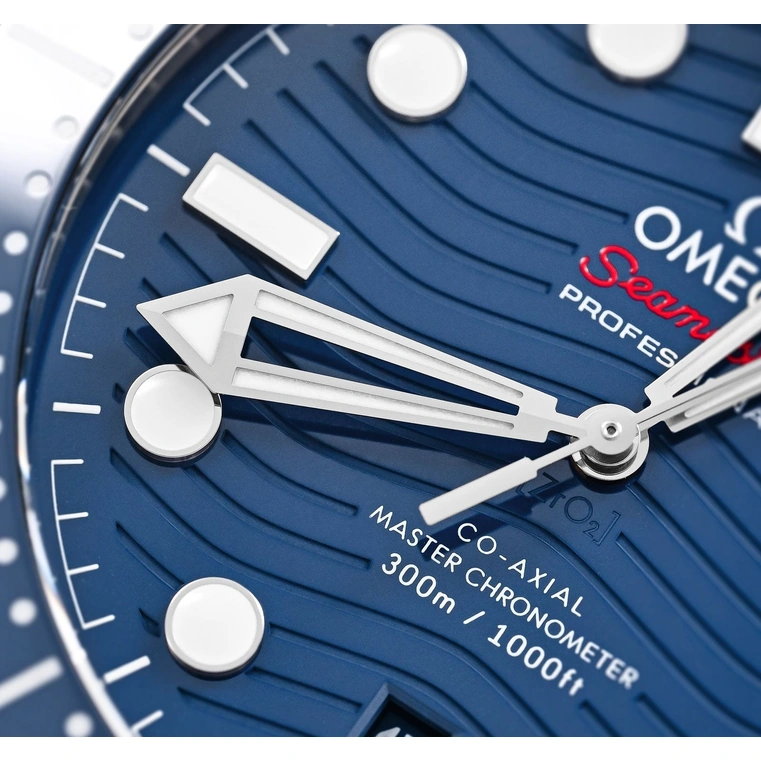 Omega Watch For Men - Seamaster Diver 300M, Steel on Blue Rubber Strap - Ref. 210.32.42.20.03.001