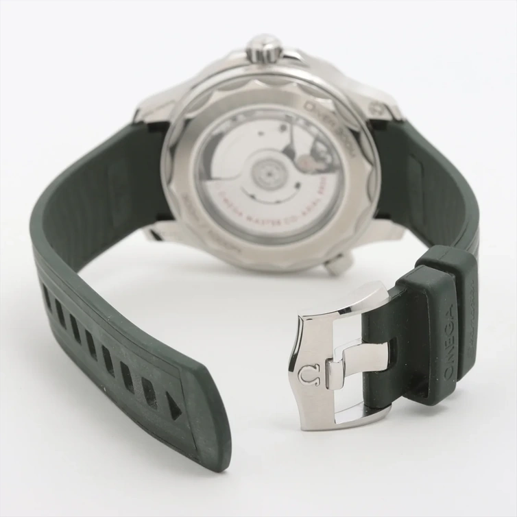 Omega Watch For Men - Seamaster Diver 300M, Steel on Green Rubber Strap - Ref. 210.32.42.20.10.001