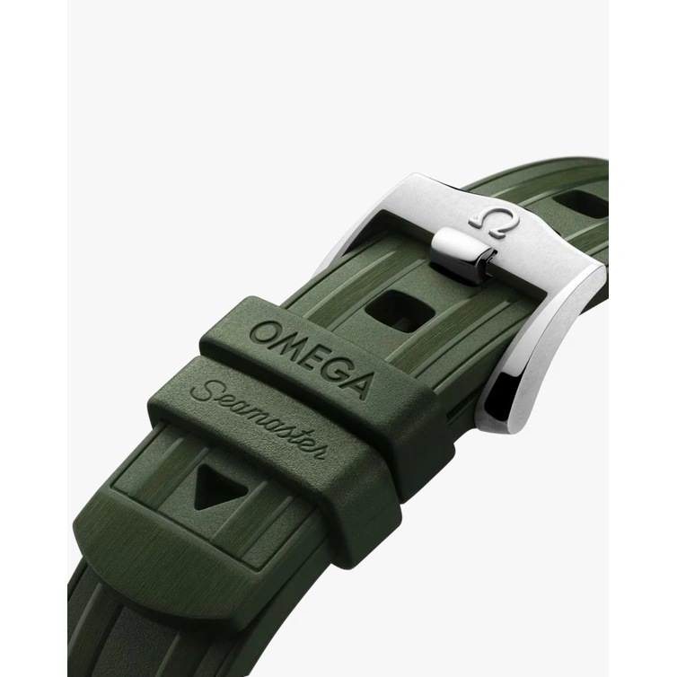 Omega Watch For Men - Seamaster Diver 300M, Steel on Green Rubber Strap - Ref. 210.32.42.20.10.001