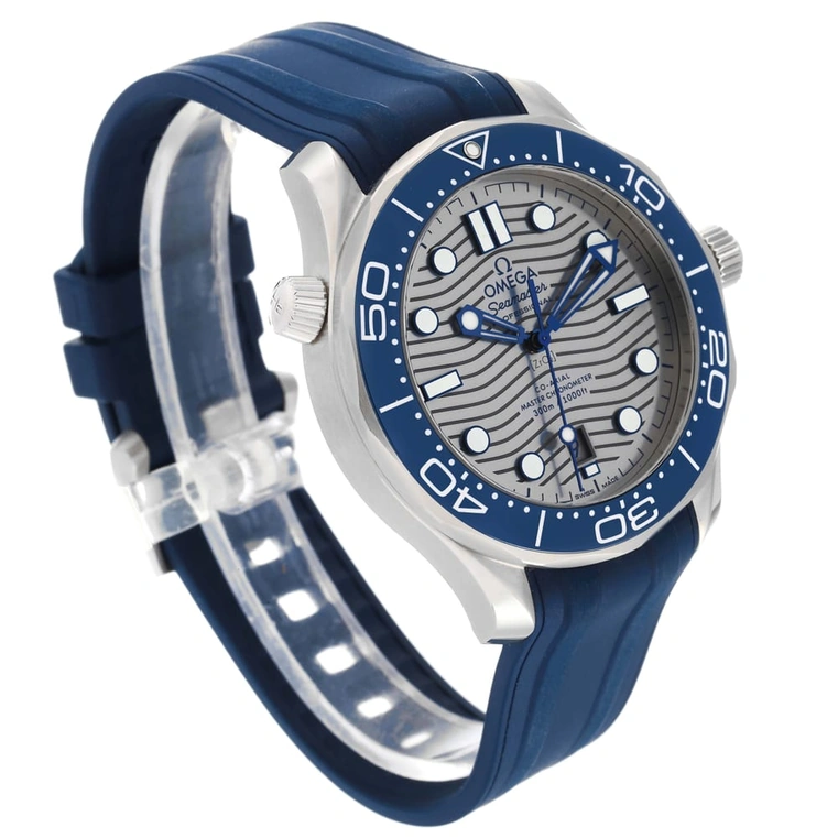 Omega Watch For Men - Seamaster Diver 300M, Steel on Grey Rubber Strap - Ref. 210.32.42.20.06.001