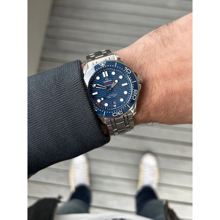 Omega Watch For Men - Seamaster Diver 300M, Steel on Steel, Blue Dial - Ref. 210.30.42.20.03.001