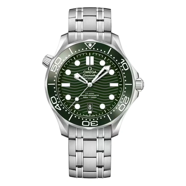 Omega Watch For Men - Seamaster Diver 300M, Steel on Steel, Green Dial - Ref. 210.30.42.20.10.001