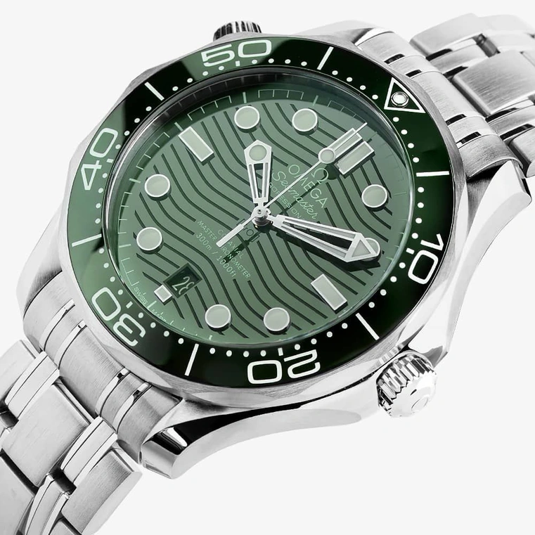 Omega Watch For Men - Seamaster Diver 300M, Steel on Steel, Green Dial - Ref. 210.30.42.20.10.001