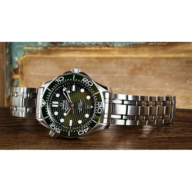 Omega Watch For Men - Seamaster Diver 300M, Steel on Steel, Green Dial - Ref. 210.30.42.20.10.001