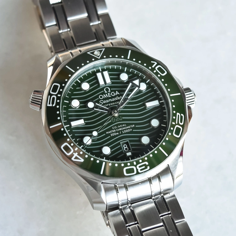 Omega Watch For Men - Seamaster Diver 300M, Steel on Steel, Green Dial - Ref. 210.30.42.20.10.001