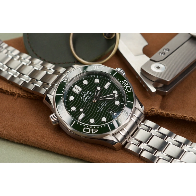 Omega Watch For Men - Seamaster Diver 300M, Steel on Steel, Green Dial - Ref. 210.30.42.20.10.001