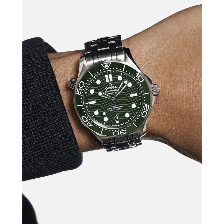Omega Watch For Men - Seamaster Diver 300M, Steel on Steel, Green Dial - Ref. 210.30.42.20.10.001